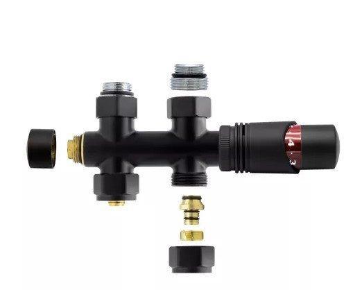 Radiator Onderblok Recht Mat Zwart (Voor midden, Doe-het-zelf en Verbouw, Sanitair, Overige typen, Nieuw, Ophalen of Verzenden