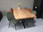Actie! Anaconda eettafel | Massief acacia | 220/240 x 100 cm, 100 tot 150 cm, Vijf personen of meer, Overige vormen, Landelijk | Live-Edge | Natuurlijk | Robuust | Industrieel