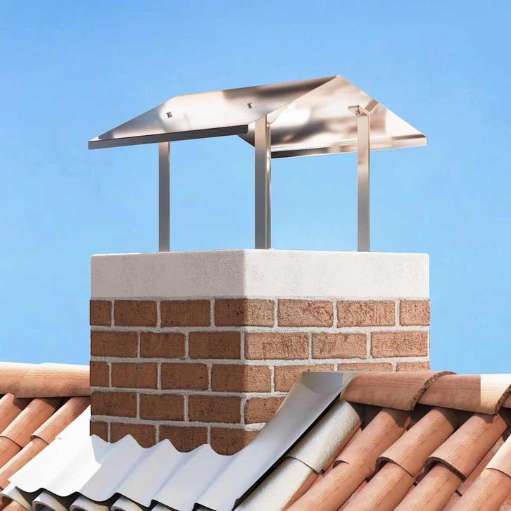 vidaXL Rookkap Zilver 50 x 60 x 37 cm Roestvrij staal, Huis en Inrichting, Haarden, Nieuw, Verzenden