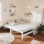 Bedbank uitschuifbaar massief grenenhout wit 2x(90x200) cm, Huis en Inrichting, Slaapkamer | Bedden, Nieuw, Verzenden
