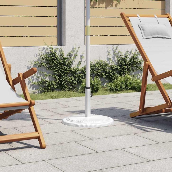 vidaXL Parasolvoet 45x45x30 cm gietijzer wit, Tuin en Terras, Parasols, Parasolvoet, Nieuw, Minder dan 1 meter, Verzenden