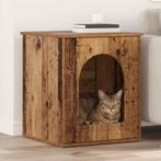 vidaXL Kattenhuis Oudhout 53 x 52 x 62 cm Bewerkt hout, Dieren en Toebehoren, Katten-accessoires, Verzenden, Nieuw
