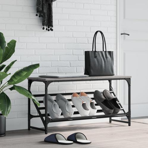 vidaXL Schoenenrek 90x30x45 cm bewerkt hout grijs sonoma, Huis en Inrichting, Kasten | Schoenenrekken, Nieuw, Verzenden