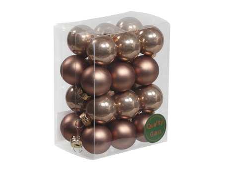 Kerstballen 25mm. 24 stuks ginger combi kerstballetjes van, Hobby en Vrije tijd, Knutselen, Nieuw, Ophalen of Verzenden