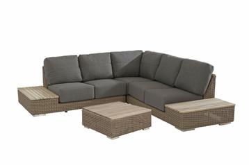 4 Seasons Outdoor Kingston hoekbank pure met teak eilanden beschikbaar voor biedingen