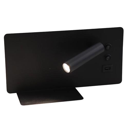 Moderne wandlamp zwart, Stanley, 10W, 4000K LED, met, Huis en Inrichting, Lampen | Wandlampen, Nieuw, Metaal, Ophalen of Verzenden