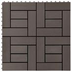 vidaXL Terrastegels 30x30 cm 1 m² HKC donkerbruin 11 st, Verzenden, Nieuw