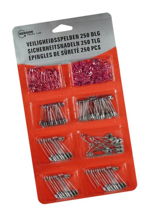 Set van 250 stuks veiligheidsspelden, Doe-het-zelf en Verbouw, Gereedschap | Handgereedschap, Nieuw, Ophalen of Verzenden