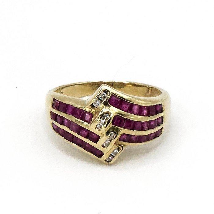 Zonder minimumprijs - Cocktailring - 9 kt. Geel goud,, Sieraden, Tassen en Uiterlijk, Antieke sieraden