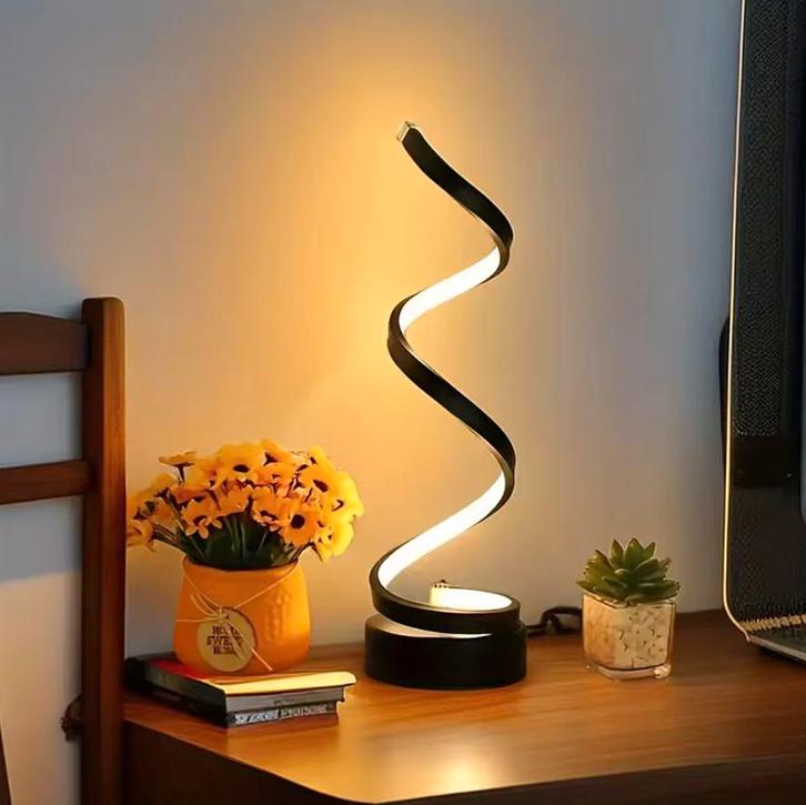 Moderne Spiraalvormige LED-Tafellamp – Dimbaar met 3 kleuren, Huis en Inrichting, Lampen | Tafellampen, Nieuw, Verzenden