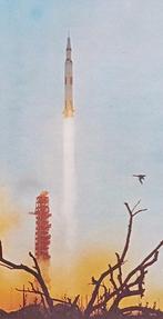 NASA - (6) x Apollo in the beginning. Vintage 1969 Lithos