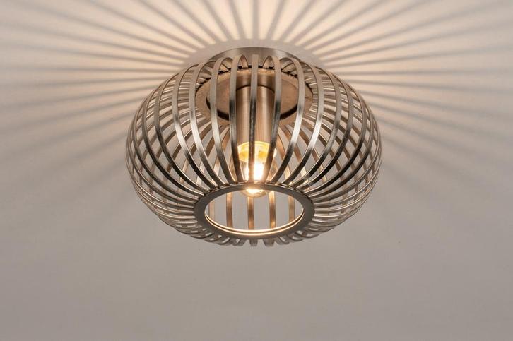 Rietveld Plafondlampen - Staalgrijs - Staal, Metaal, Huis en Inrichting, Lampen | Plafondlampen, Verzenden