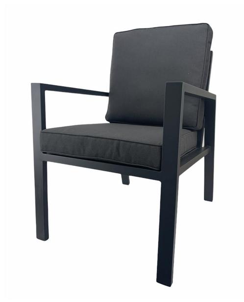 Antraciet Eetstoel/Tuinstoel Palazzo | Incl. kussens, Tuin en Terras, Tuinstoelen, Ophalen of Verzenden