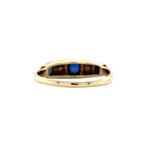 Gouden vintage rijring met saffier en roosdiamant 14 krt, Sieraden, Tassen en Uiterlijk, Ringen, Ophalen of Verzenden, Nieuw