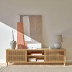*WOONWINKEL* Kave Home Beyla Tv-meubel Met Latjes Eiken Hout, Huis en Inrichting, Kasten | Televisiemeubels, Verzenden, Nieuw