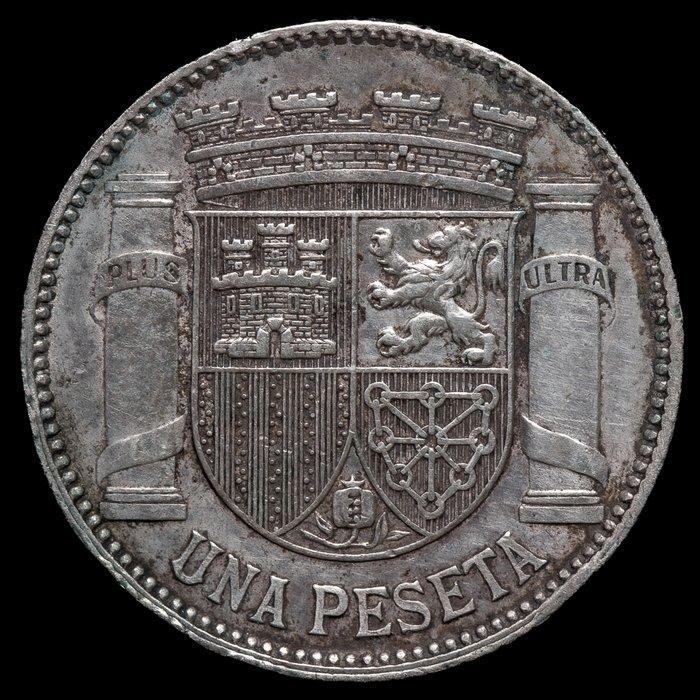 Spanje. Segunda Republica. 1 Peseta 1933 - Madrid (Zonder, Postzegels en Munten, Munten | Europa | Niet-Euromunten