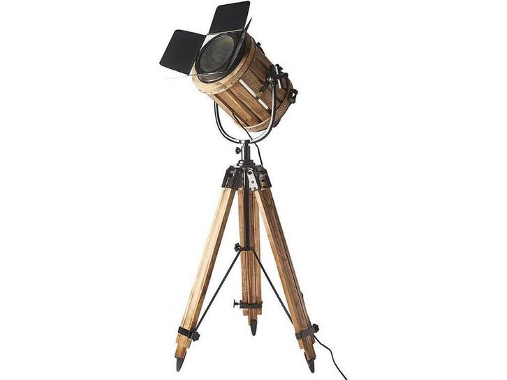 Riviera Maison Rodeo Drive - Vloerlamp - Driepoot - Hout en, Huis en Inrichting, Lampen | Vloerlampen, Zo goed als nieuw, Verzenden