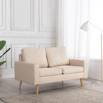 vidaXL Tweezitsbank stof crème, Verzenden, Minder dan 150 cm, Stof, Nieuw