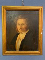 Scuola francese (XIX) - Portrait of a gentleman with a, Antiek en Kunst