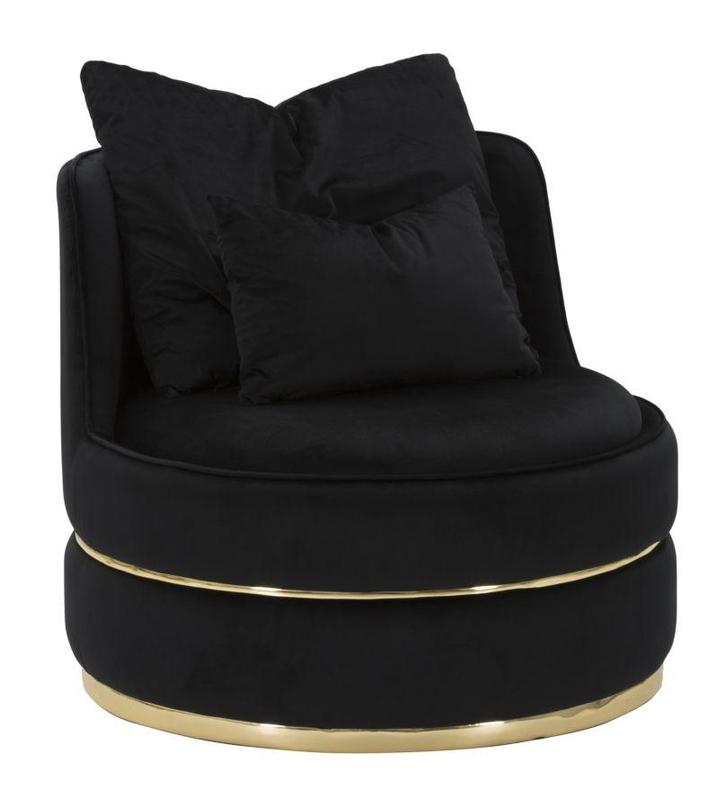 FAUTEUIL PARIJS SPACE NERO/GOUD CM Ø 84X72, Huis en Inrichting, Fauteuils, Ophalen of Verzenden