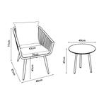 Tuinset Abriola 3-delig tuintafel met 2 tuinstoelen antracie, Tuin en Terras, Tuinsets en Loungesets, Verzenden, Nieuw