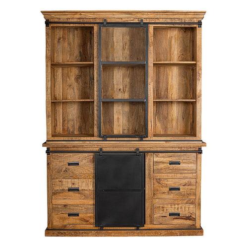 Buffetkast Mangohout Milan 140 Recht, Huis en Inrichting, Kasten | Buffetkasten, 25 tot 50 cm, Nieuw, Overige houtsoorten, 200 cm of meer