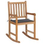 vidaXL Schommelstoel met antracietkleurig kussen massief, Tuin en Terras, Tuinstoelen, Verzenden, Nieuw, Hout