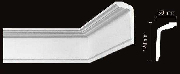 Kroonlijst Nomastyl GT+ (120 x 50 mm), lengte 2 m, Doe-het-zelf en Verbouw, Plinten en Afwerking, Nieuw, Ophalen of Verzenden