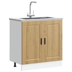 vidaXL Spoelbakonderkast Porto 80x46x81,5 cm hout artisanaal, Huis en Inrichting, Keuken | Keukenelementen, Verzenden, Nieuw, Bruin