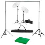 vidaXL Fotostudioset met achtergrond, lampen en paraplus, Verzenden, Nieuw