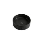 Waskom Retro 36x36x11cm mat zwart met ribbels inclusief, Verzenden, Nieuw