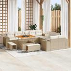 vidaXL Tuin Sofa Set in hoogte verstelbaar 13 pcs Beige poly, Verzenden, Nieuw