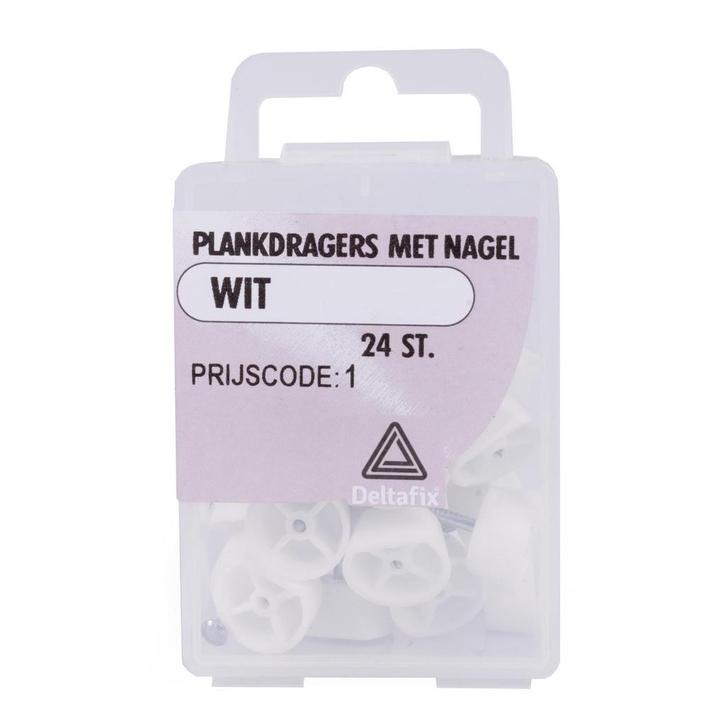 Deltafix Plankdragers met nagels - wit - 24 stuks - eenvo..., Huis en Inrichting, Overige Huis en Inrichting, Nieuw, Ophalen of Verzenden