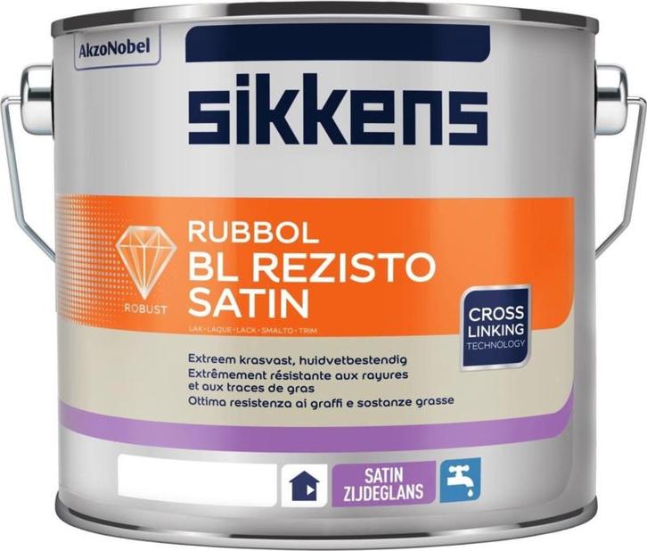 SIKKENS RUBBOL BL Rezisto Satin - G0.08.84 bentheimer gee..., Doe-het-zelf en Verbouw, Verf, Beits en Lak, Verf, Geel, Nieuw, Minder dan 5 liter