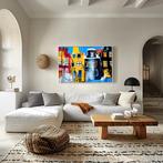1039 - Schilderij (groot) Amsterdam in Herman Brood stijl, Oorspronkelijke maker, Verzenden, Nieuw, Schilderij