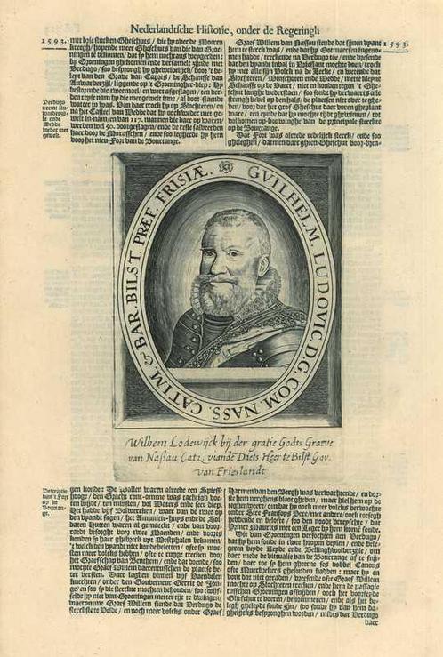 Portrait of William Louis, Count of Nassau-Dillenburg, Antiek en Kunst, Kunst | Etsen en Gravures