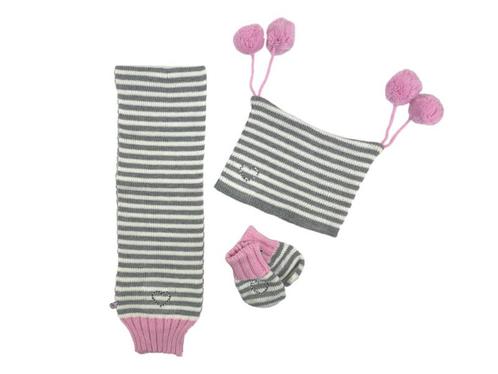 Winterset 3-delig - Sweetheart - Grijs-Wit-Roze, Kinderen en Baby's, Kinderkleding | Schoenen en Sokken, Verzenden