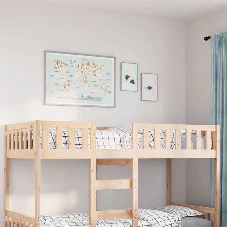vidaXL Kinderbed zonder matras massief grenenhout 90x200 cm, Huis en Inrichting, Slaapkamer | Bedden, 90 cm, 200 cm, Bruin, Eenpersoons