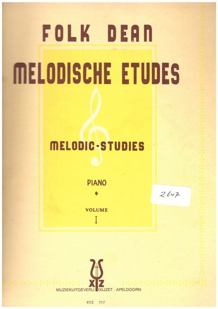 Folk Dean piano lesboeken -Melodische etuden   [352], Muziek en Instrumenten, Bladmuziek, Piano, Les of Cursus, Gebruikt, Klassiek
