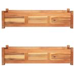 vidaXL Plantenbakken verhoogd 2 st 100x30x25 cm acaciahout, Minder dan 30 cm, 100 cm of meer, Verzenden, Nieuw