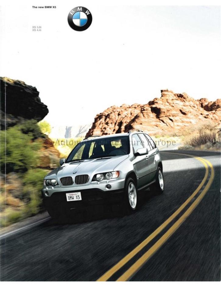 2000 BMW X5 BROCHURE ENGELS, Boeken, Auto's | Folders en Tijdschriften, BMW
