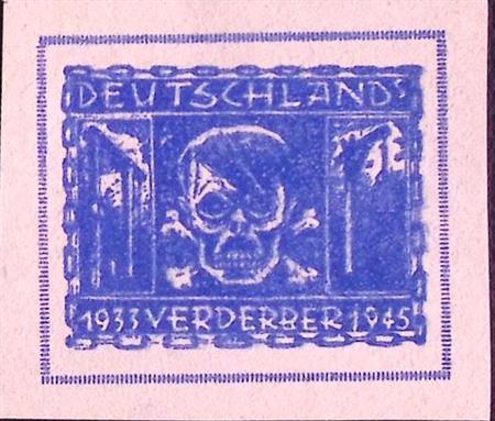 Oostenrijkse 1946 Anti-Fascistische postzegel: doodshoofd..., Verzamelen, Militaria | Tweede Wereldoorlog, Verzenden