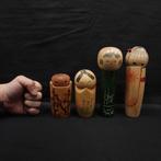 Uniek ontwerp Sosaku Kokeshi  / kokeshi pop - Hout -