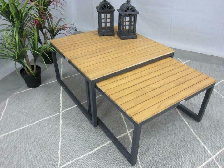 Te Velde tuinmeubelen palazzo koffie tafel set, Tuin en Terras, Tuinsets en Loungesets, Bijzettafel, Nieuw, Teakhout
