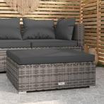 vidaXL Tuinvoetenbank met kussen 70x70x30 cm poly rattan, Tuin en Terras, Verzenden, Nieuw, Rotan