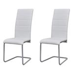 Eetkamerstoelen Wit Kunstleer 2 st - Retourdeal - 60% Kor..., Huis en Inrichting, Stoelen, Twee, Wit, Nieuw, Ophalen of Verzenden