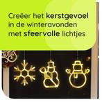 Kerstverlichting Raam Sneeuwvlok + Sneeuwpop met Bezem +, Verzenden, Nieuw