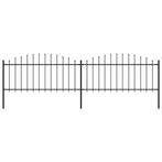 vidaXL Tuinhek met speren bovenkant (0,5-0,75)x3,4 m staal, Verzenden, Nieuw, IJzer, Minder dan 1 meter