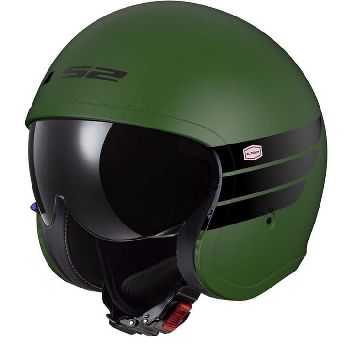 LS2 OF599 Spitfire II Retro Mat Legergroen Jethelm, Motoren, Kleding | Motorhelmen, XXL, Nieuw met kaartje, Overige merken, Jethelm