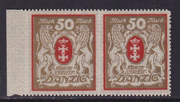 Danzig 1922 - Horizontaal paar. ATTEST: Gruber BPP - Michel:, Postzegels en Munten, Postzegels | Europa | Duitsland